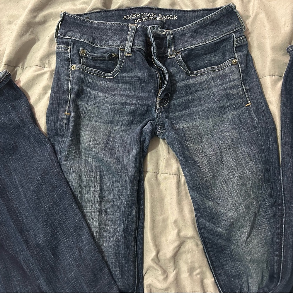 American Eagle Outfitters Men's Dark Blue Slim Jeans